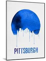 Pittsburgh Skyline Blue-null-Mounted Art Print