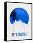 Pittsburgh Skyline Blue-null-Framed Stretched Canvas