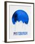 Pittsburgh Skyline Blue-null-Framed Art Print