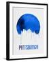 Pittsburgh Skyline Blue-null-Framed Art Print