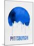 Pittsburgh Skyline Blue-null-Mounted Art Print