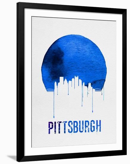 Pittsburgh Skyline Blue-null-Framed Art Print