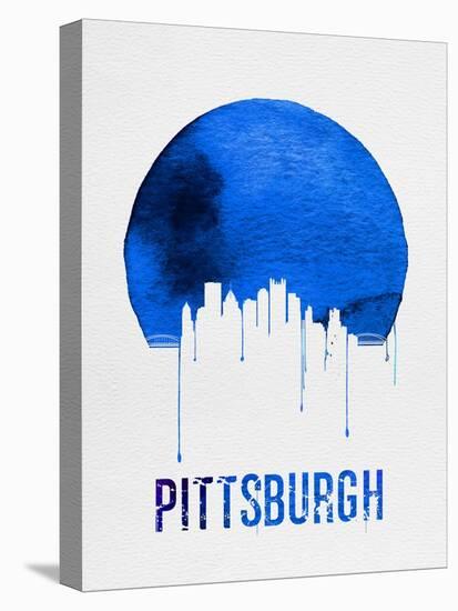 Pittsburgh Skyline Blue-null-Stretched Canvas