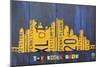 Pittsburgh Skyline License Plate Art-Design Turnpike-Mounted Giclee Print