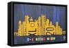 Pittsburgh Skyline License Plate Art-Design Turnpike-Framed Stretched Canvas