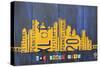 Pittsburgh Skyline License Plate Art-Design Turnpike-Stretched Canvas