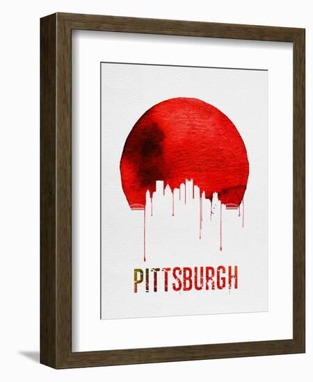 Pittsburgh Skyline Red-NaxArt-Framed Art Print