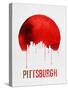 Pittsburgh Skyline Red-NaxArt-Stretched Canvas