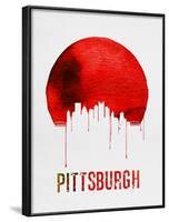 Pittsburgh Skyline Red-NaxArt-Framed Art Print