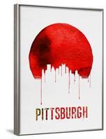 Pittsburgh Skyline Red-NaxArt-Framed Art Print