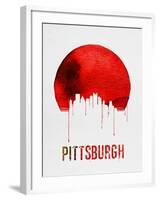 Pittsburgh Skyline Red-NaxArt-Framed Art Print