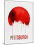 Pittsburgh Skyline Red-NaxArt-Mounted Art Print