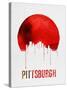 Pittsburgh Skyline Red-NaxArt-Stretched Canvas