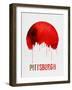 Pittsburgh Skyline Red-NaxArt-Framed Art Print