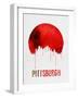 Pittsburgh Skyline Red-NaxArt-Framed Art Print