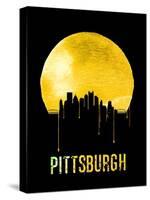 Pittsburgh Skyline Yellow-null-Stretched Canvas