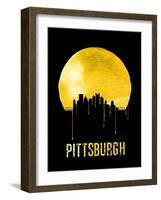 Pittsburgh Skyline Yellow-null-Framed Art Print