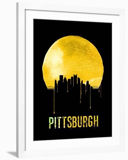 Pittsburgh Skyline Yellow-null-Framed Art Print