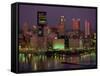 Pittsburgh Skyline-Gene J. Puskar-Framed Stretched Canvas