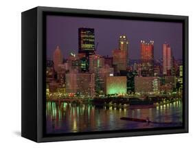 Pittsburgh Skyline-Gene J. Puskar-Framed Stretched Canvas