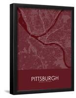Pittsburgh, United States of America Red Map-null-Framed Poster