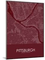 Pittsburgh, United States of America Red Map-null-Mounted Poster