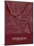 Pittsburgh, United States of America Red Map-null-Mounted Poster