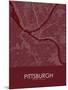 Pittsburgh, United States of America Red Map-null-Mounted Poster