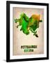 Pittsburgh Watercolor Map-NaxArt-Framed Art Print