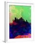 Pittsburgh Watercolor Skyline-NaxArt-Framed Art Print