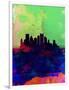 Pittsburgh Watercolor Skyline-NaxArt-Framed Art Print