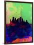 Pittsburgh Watercolor Skyline-NaxArt-Framed Art Print