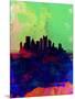Pittsburgh Watercolor Skyline-NaxArt-Mounted Art Print