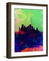 Pittsburgh Watercolor Skyline-NaxArt-Framed Art Print