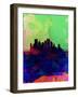 Pittsburgh Watercolor Skyline-NaxArt-Framed Art Print