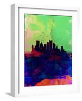 Pittsburgh Watercolor Skyline-NaxArt-Framed Art Print