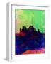 Pittsburgh Watercolor Skyline-NaxArt-Framed Art Print