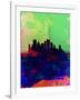 Pittsburgh Watercolor Skyline-NaxArt-Framed Art Print