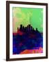 Pittsburgh Watercolor Skyline-NaxArt-Framed Art Print