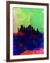 Pittsburgh Watercolor Skyline-NaxArt-Framed Art Print