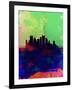 Pittsburgh Watercolor Skyline-NaxArt-Framed Art Print