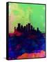 Pittsburgh Watercolor Skyline-NaxArt-Framed Stretched Canvas