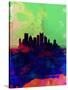 Pittsburgh Watercolor Skyline-NaxArt-Stretched Canvas