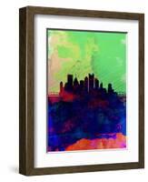 Pittsburgh Watercolor Skyline-NaxArt-Framed Art Print