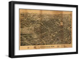 Pittsfield, Massachusetts - Panoramic Map-Lantern Press-Framed Art Print