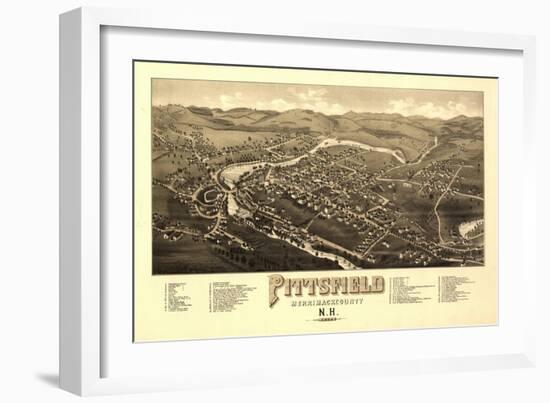 Pittsfield, New Hampshire - Panoramic Map-Lantern Press-Framed Art Print