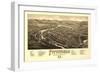 Pittsfield, New Hampshire - Panoramic Map-Lantern Press-Framed Art Print