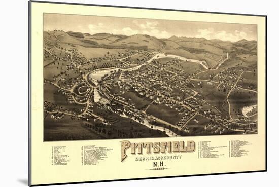 Pittsfield, New Hampshire - Panoramic Map-Lantern Press-Mounted Art Print