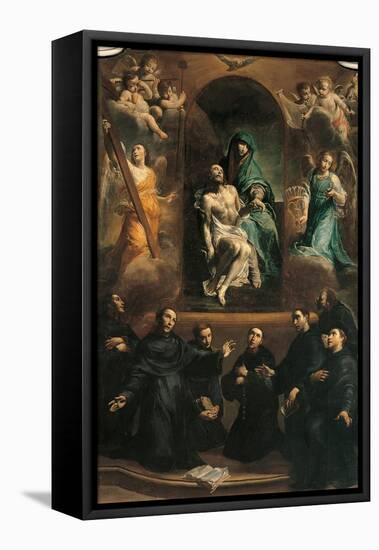 Pity and Saints-Giuseppe Maria Crespi-Framed Stretched Canvas