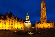 Statue Center Old City Square Bruges Belfry-pius99-Framed Stretched Canvas